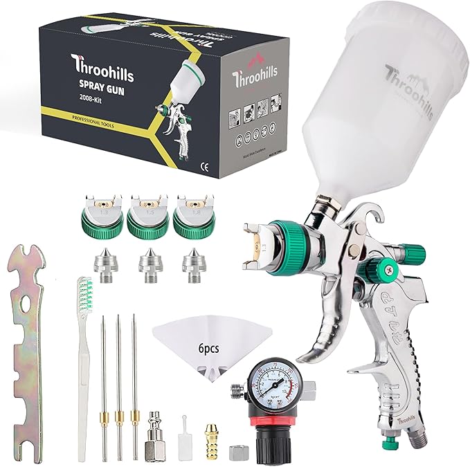 Professional HVLP Spray Gun, 1.3/1.5/1.8mm Nozzle