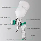 2008 Gravity Feed HVLP Spray Gun, 600cc Cup, photo 2